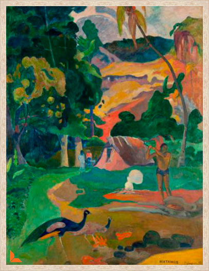 Canvas Landscape with Peacocks - Gaugin
