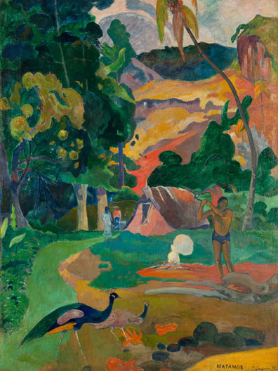 Landscape with Peacocks M