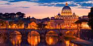 Night view at St. Peter´s cathedral, Rome