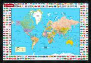 World Map Flags Black