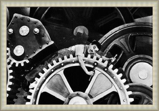 Chaplin - Modern Times Grey B/W