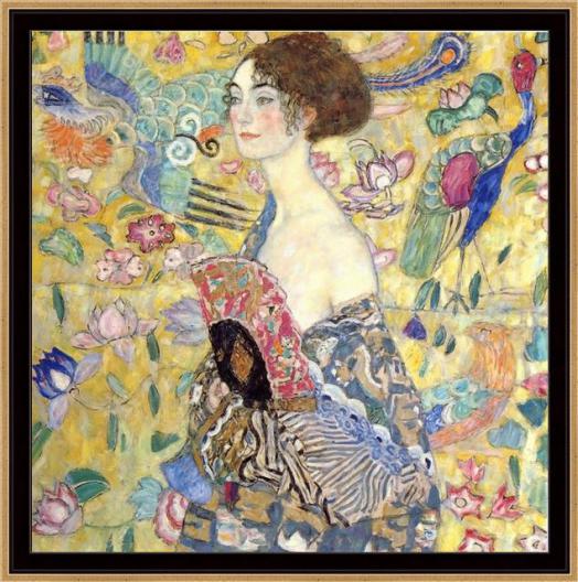Canvas Lady with Fan, Gustav Klimt, 1918