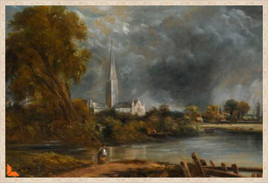 Canvas Salisbury Cathedral from Bishop Garden