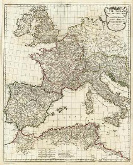 Mapa Orbis Romani, Pars Occidentalis, 1763