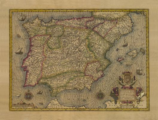 Mapa Peninsula Iberica, 1609