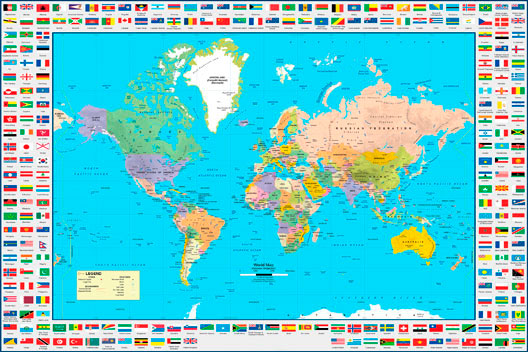 World Map Flags