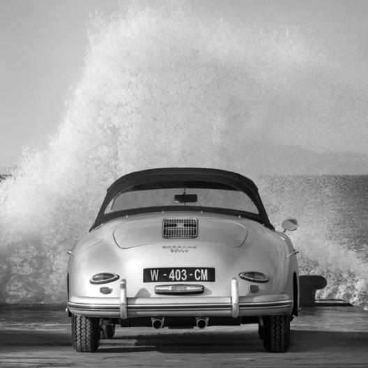 Ocean Waves Breaking on Vintage Beauties (BW detail 2)