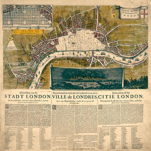 Map of London, 1666