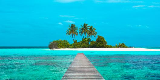 Jetty and Maldivian island