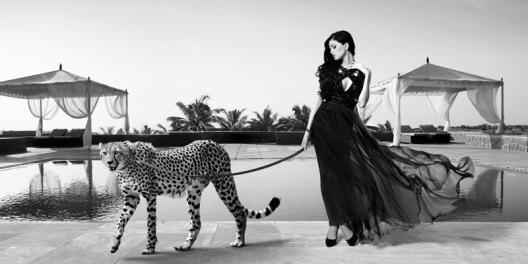 Woman with Cheetah