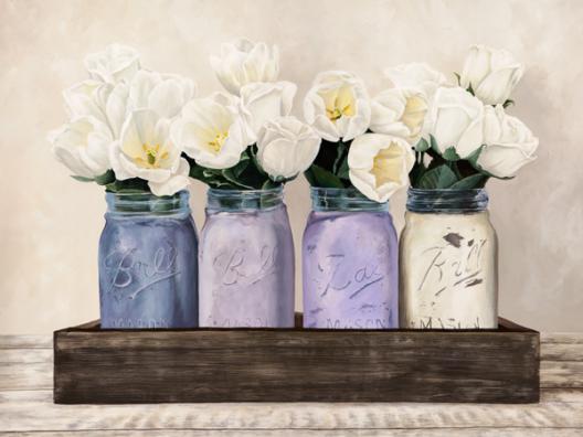 Tulips in Mason Jars