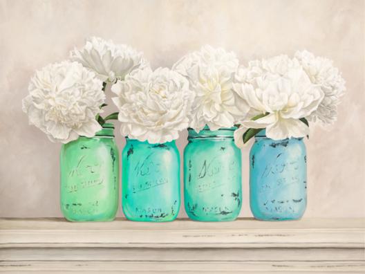 Peonies in Mason Jars