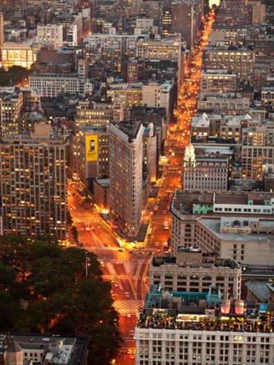 Aerial view of Flatiron Building, NYC