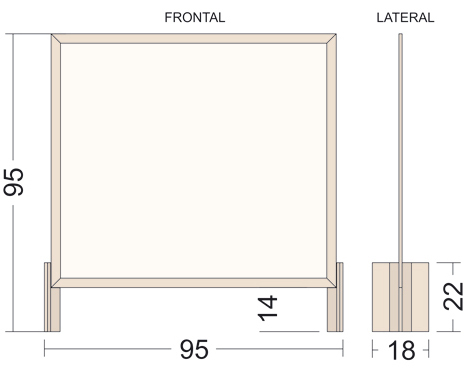 Protective screen for counters (white color)