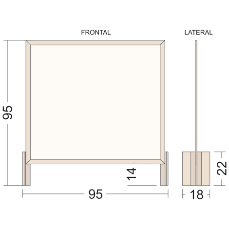 Protective screen for counters (white-orange color)