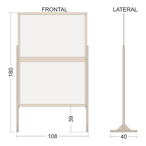 Double protective screen with base