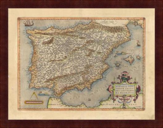 Lit. Península Ibéricam 1572 Abraham Ortelius