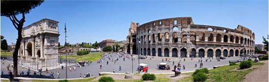 El Coliseo de Roma panorámica