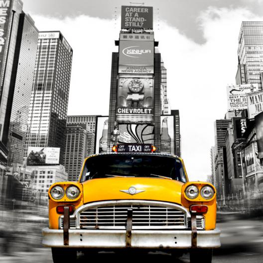 Vintage Taxi in Times Square, NYC (detail)