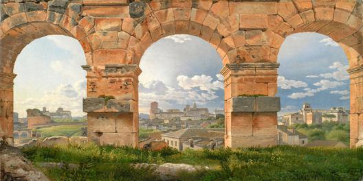 A View through The Arches of the Colosseum, Rome