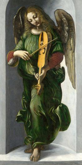 An Angel in Green with a Vielle