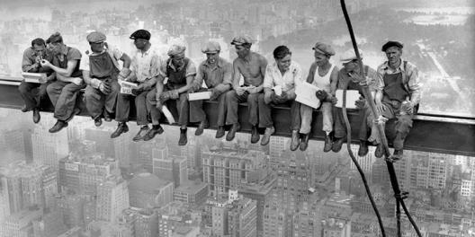 New York Construction Workers Lunching on a Crossbeam, 1932 (detail)