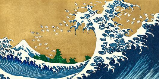 The Big Wave (detail from 100 Views of Mt. Fuji)