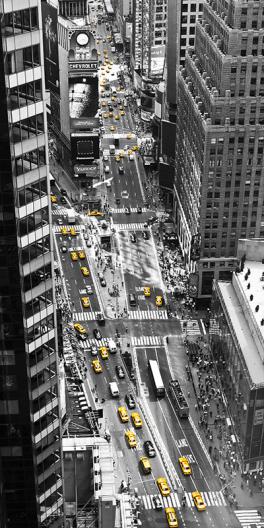 Yellow taxi in Times Square, NYC