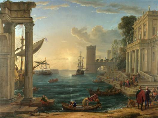 Seaport with the embarkation of the Queen of Sheba