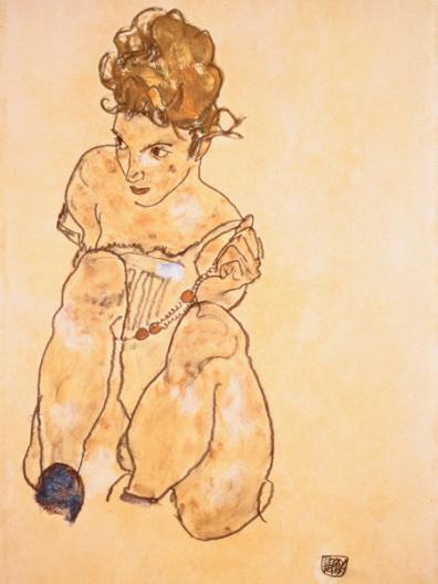 Seated Girl in Slip