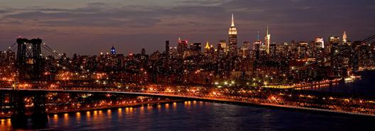 Midtown Manhattan and Williamsburg Bridge