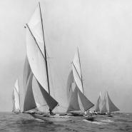 Sailboats Sailing Downwind, 1920 (detail)