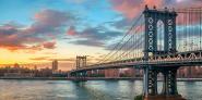Manhattan Bridge at sunset, NYC