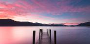 Twilight on lake, UK