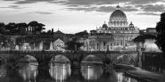 Night view at St. Peter´s cathedral, Rome