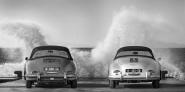 Ocean Waves Breaking on Vintage Beauties (BW)