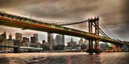 Manhattan Bridge and New York City Skyline, NYC