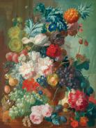 Fruit and Flowers in a terracotta Vase