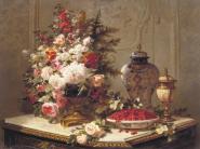 Floral composition on a table (detail)