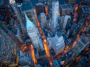 Aerial view of Wall Street