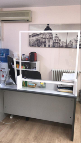 Mampara protectora para mostrador