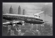 Aircraft Flying Over City 1946 B/W