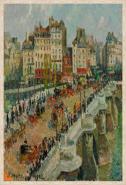 Canvas Le Pont Neuf Vert. - Camille Pissarro